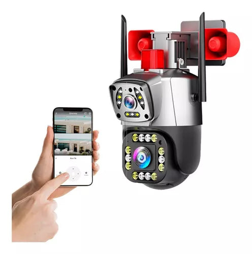 CAMARA IP WIFI DOBLE LENTE 360 CON ALARMA